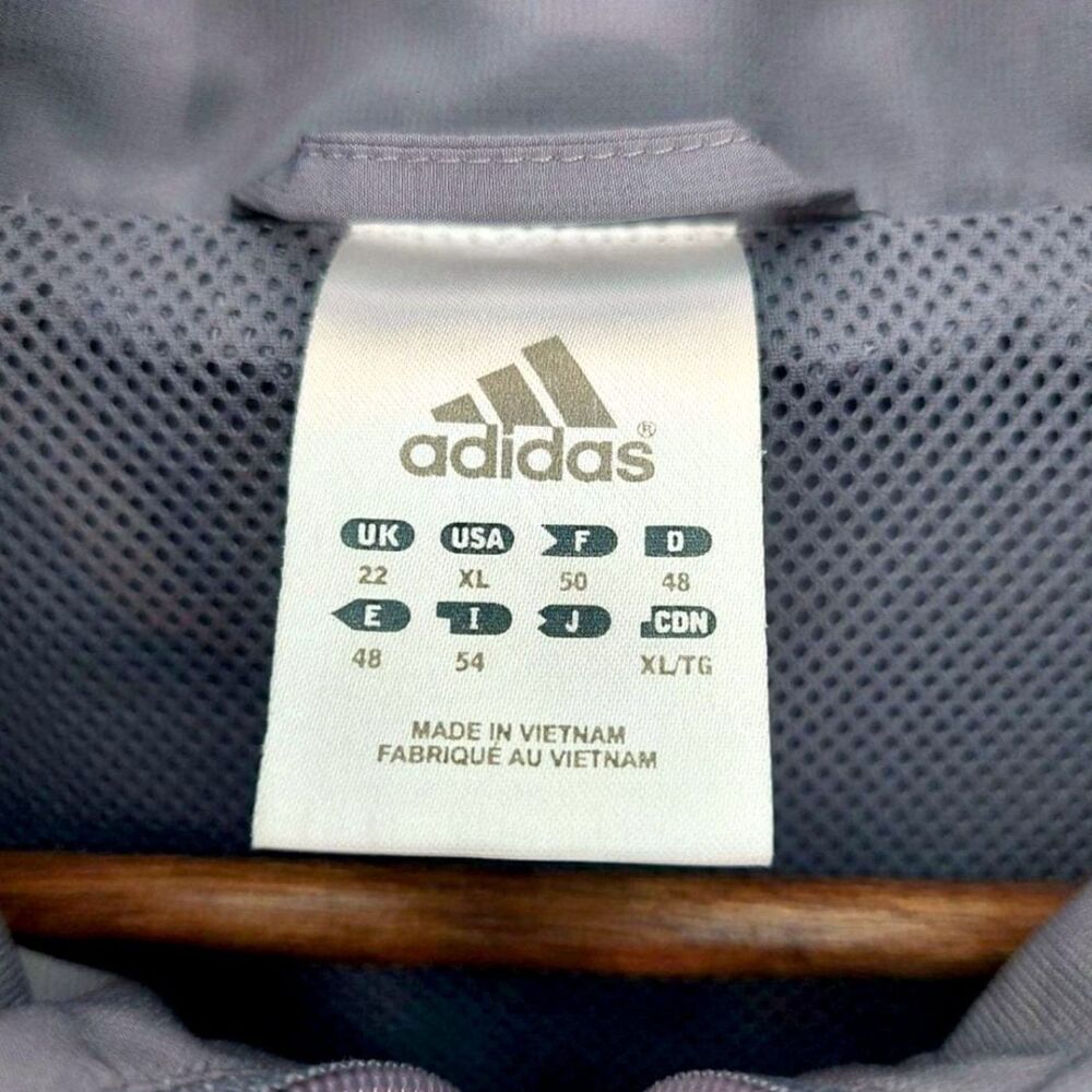 VTG Y2K Adidas CLIMALITE Track Jacket Windbreaker Full Zip Gray Blue AV1001 - XL - Picture 3 of 8